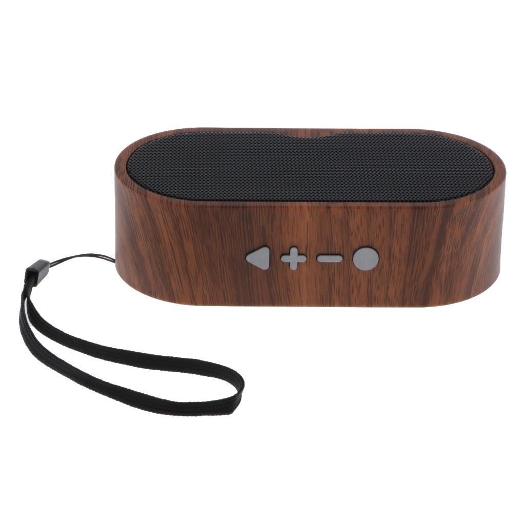 Wood Grain Wireless Bluetooth 5.0 Speaker Loudspeaker With Mic FM USB TF
