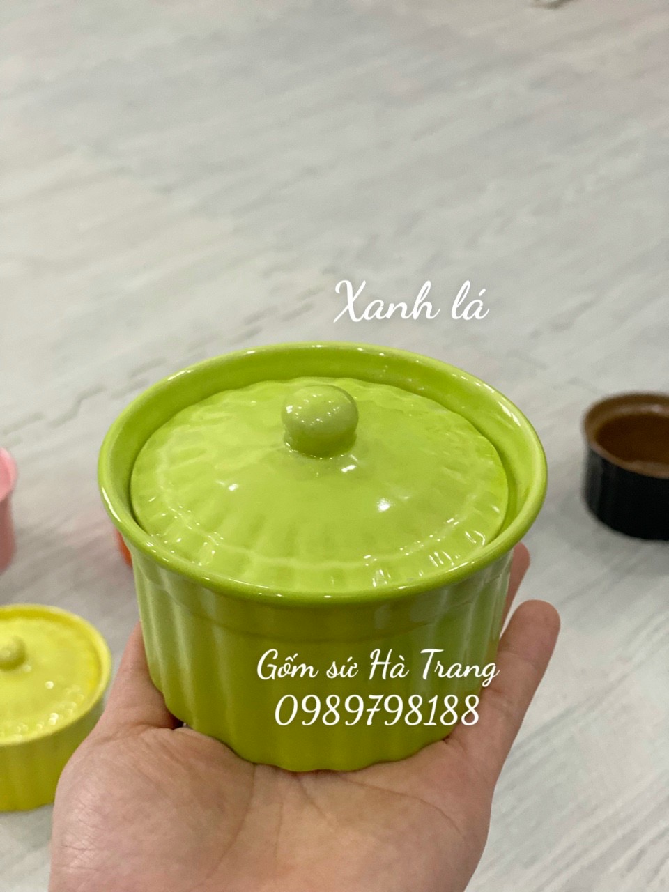 Hũ nắp chưng yến làm caramen bánh plan gốm sứ Bát Tràng cao cấp dung tích 220ml