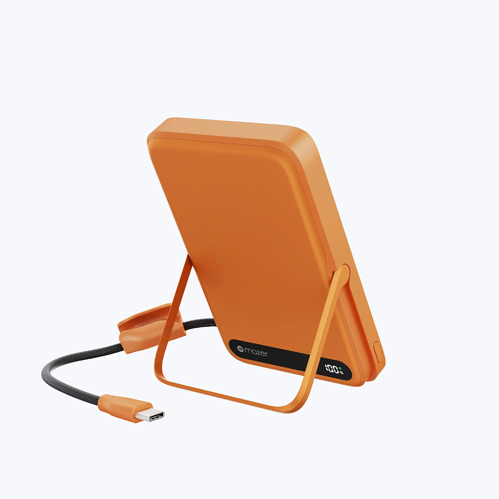 Pin Dự Phòng Không Dây Kèm Cáp MAZER MagLink19 Qi2 15W PD27W 10.000 mAh Chứng Nhận 3C Sạc Được Apple Watch Kèm Chân Đế Hàng Chính Hãng