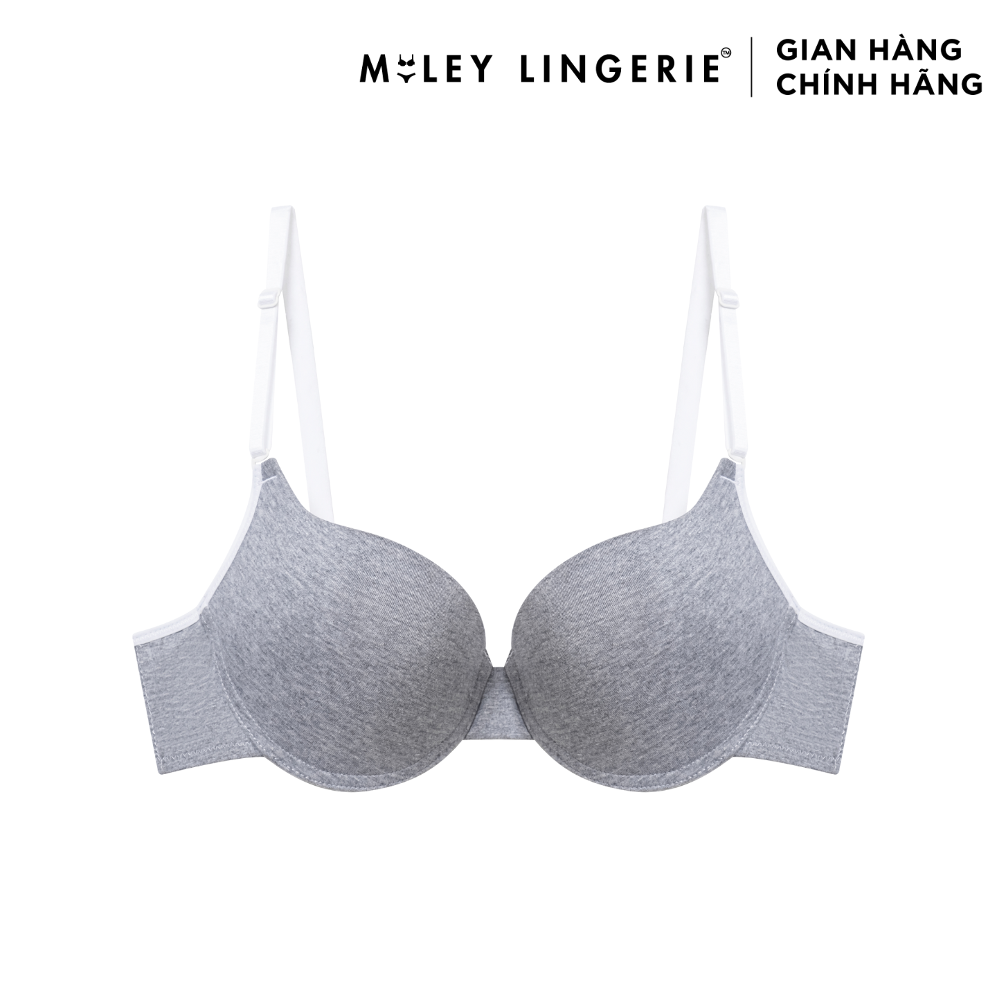 Bộ Đồ Lót Áo Cotton Có Gọng Đệm Vừa Nâng Ngực Lưng Logo Và Quần Lưng Xéo Đồng Bộ Miley Lingerie