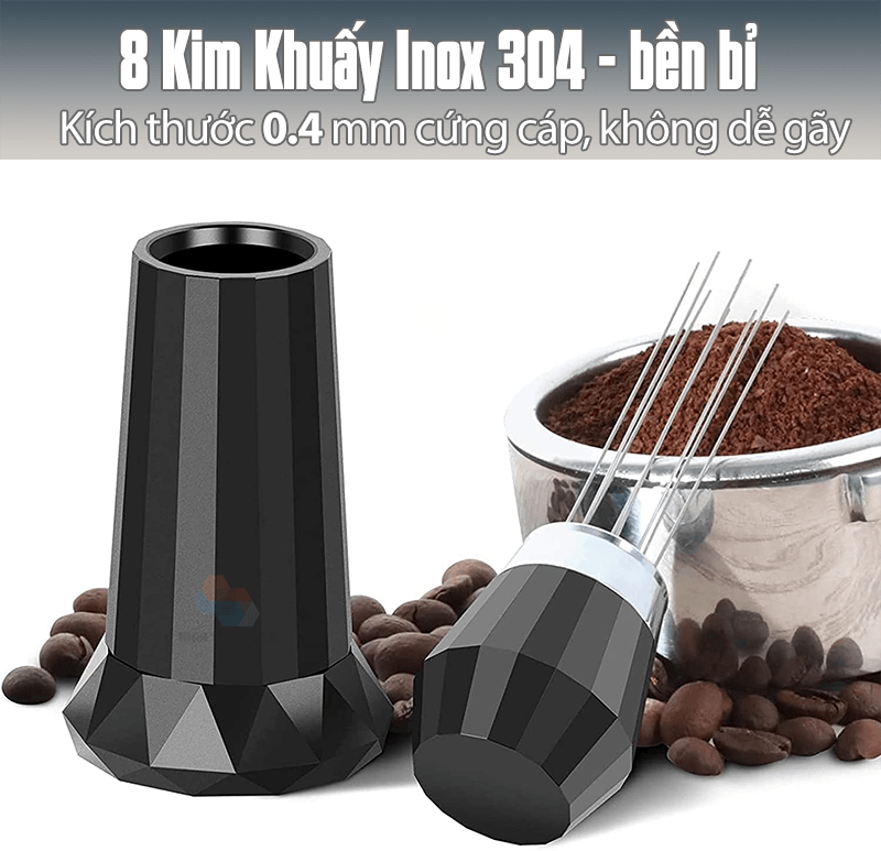 Kim đánh tơi bột cà phê WDT, phân bổ đồng đều pha chế Espresso, dụng cụ máy pha cafe chuyên nghiệp, chống bón cục, pha máy chiết xuất giảm channeling, hàng chính hãng