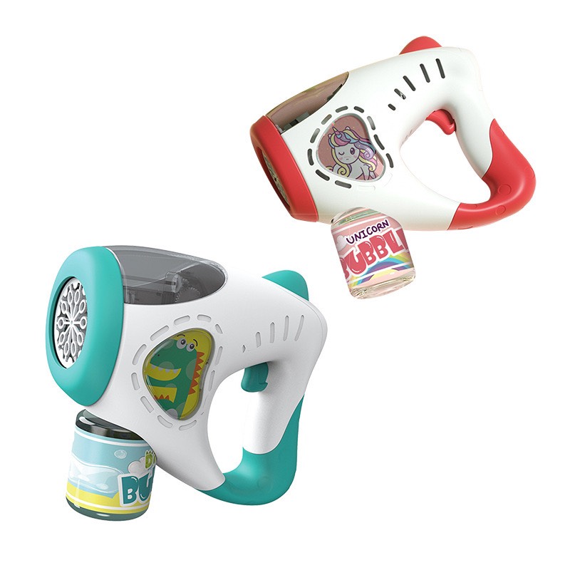 Đồ chơi cho bé sung bắn bong bóng 10 nòng dùng pin gồm 2 mẫu siêu xinh khủng long và poni - quà tặng yêu thích cho bé