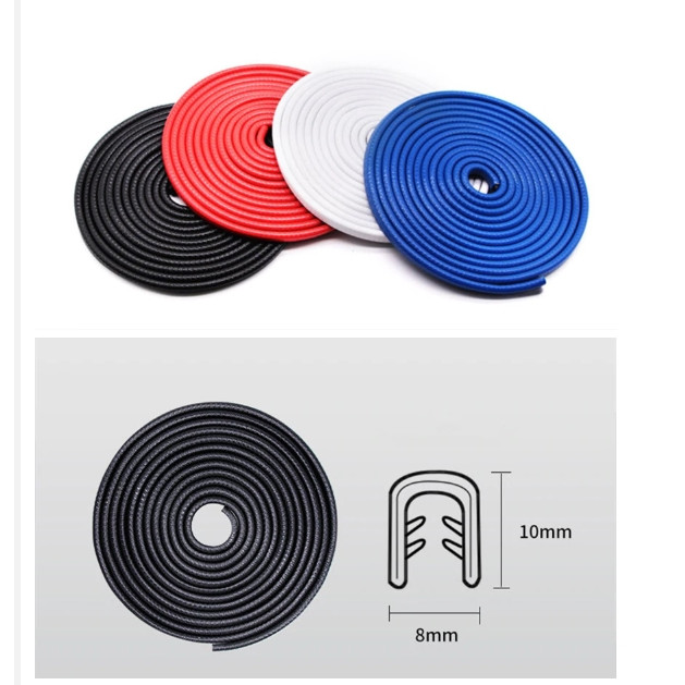 5m Gioăng nẹp viền cửa chữ U lõi thép cách âm, chống ồn. - trắng