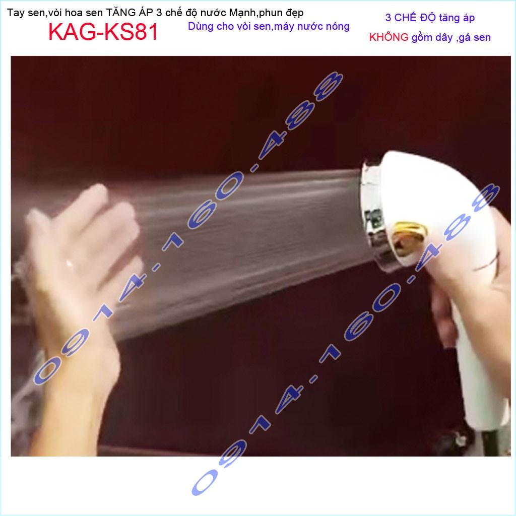 Bát sen tăng áp tia massage cực đã KAG-KS81, vòi hoa sen chuyên dùng cho máy nước nóng, tay sen tăng áp( khôn