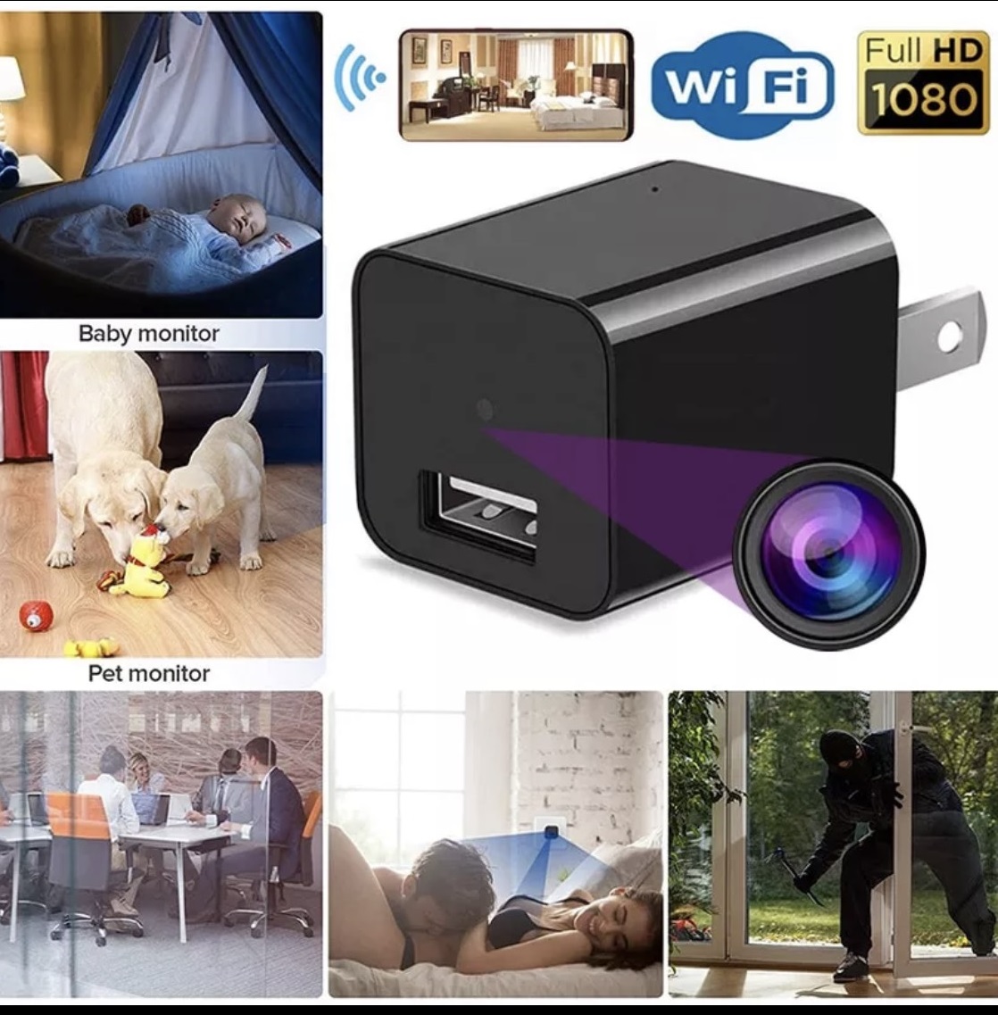 Camera wifi ghi hình thông minh, xem từ xa, tự động quay lưu, chất lượng 1080P. Bảo hành 12 tháng