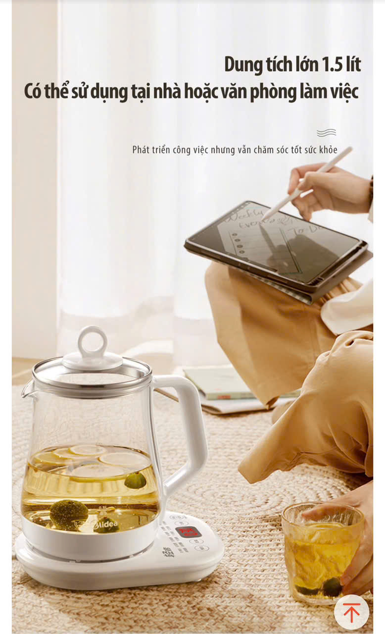 Ấm Pha Trà 14 Chức Năng Midea MKH15108A hàng chính hãng