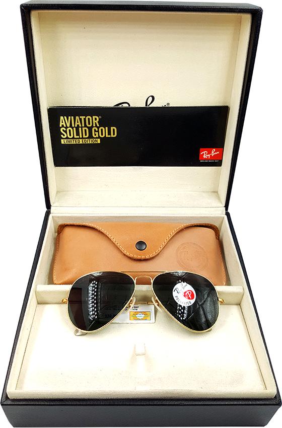 Kính Mát Unisex Rayban Aviator Solid Gold 18K RB 3025K 160/N5 (58/14/135) - Phiên Bản Giới Hạn