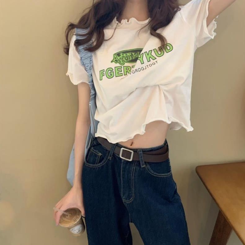 Áo coptop nữ cộc tay dưới 55kg in chữ VETEMENTS