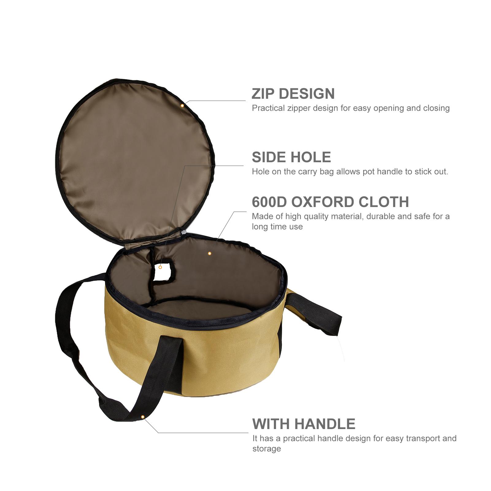 Lò nướng Tote 14 x 7 inch Hà Lan với túi zip để đi cắm trại