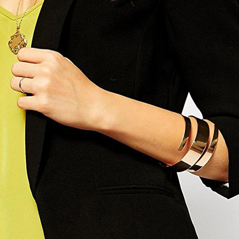 2 Pcs Punk Swirl Upper Armlet Multilayer Arm Bracelet Cuff Bangle Jewelry
