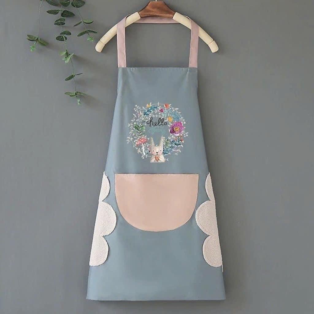 Tạp Dề Hoa Cúc Nấu Ăn Đa Năng Kèm Lau Tay, Chống Thấm - Tạp Dề Chống Thấm Nước (47x 70x 72 cm) Chống Nước Đồng