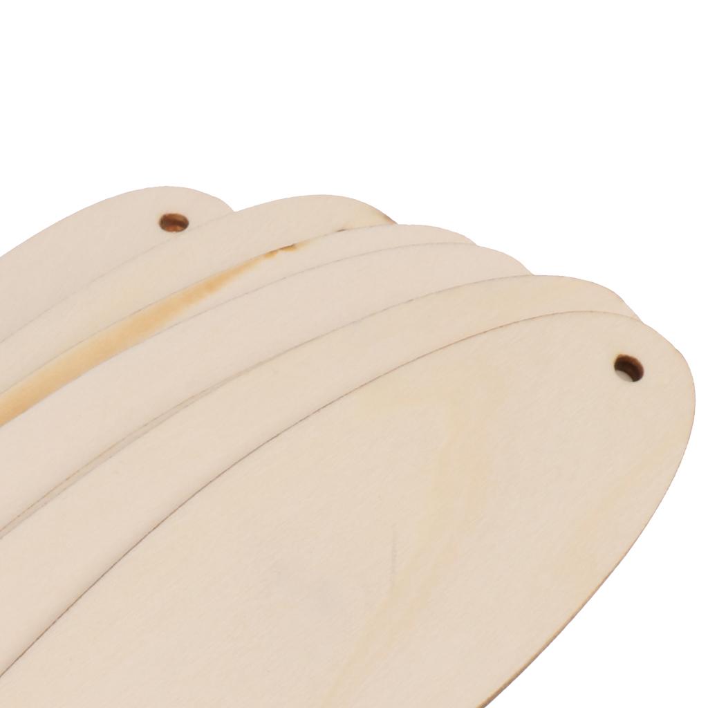 Set 8 Tấm Thẻ Gỗ Trơn Có Lỗ Treo Dùng Làm Thủ Công Đa Năng