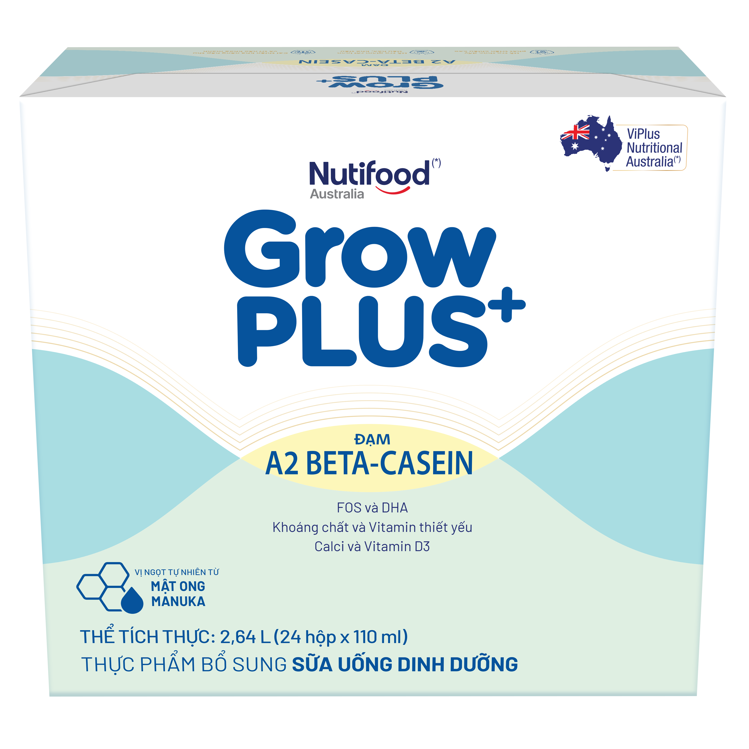 Thùng Sữa uống dinh dưỡng GrowPLUS+ A2 Beta-casein (24 Hộp x 110ml)