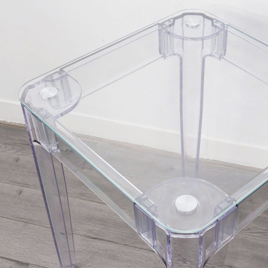 Bộ bàn tiếp khách trong suốt 2 ghế cao cấp hiện đại SL TE1540-06G / PANTON-PC Nội thất Capta