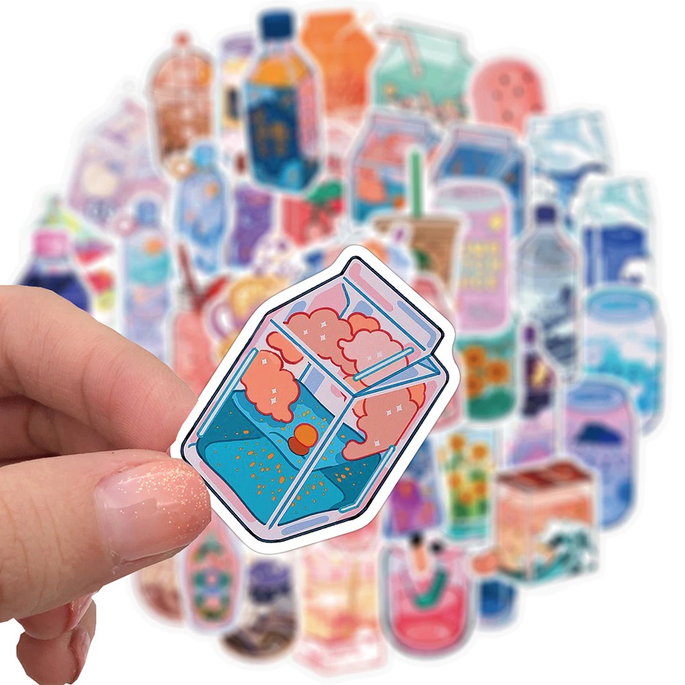 Sticker đồ uống trà sữa decal dán laptop , điện thoại,bình nước, vali, ván trượt hình dán trang trí