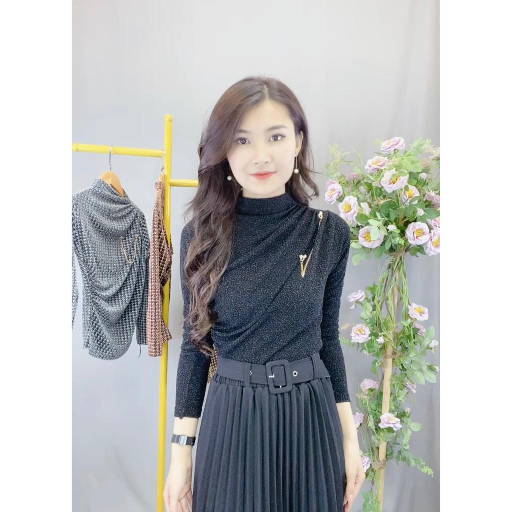 Xếp li vai cổ cao 3 phân chất vải loại1