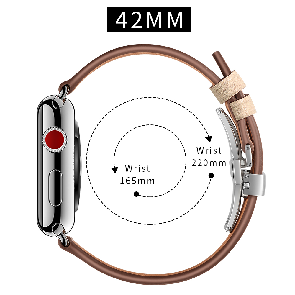Dây Da Khóa Bướm Chống Gãy Dành Cho Apple Watch 42/44mm