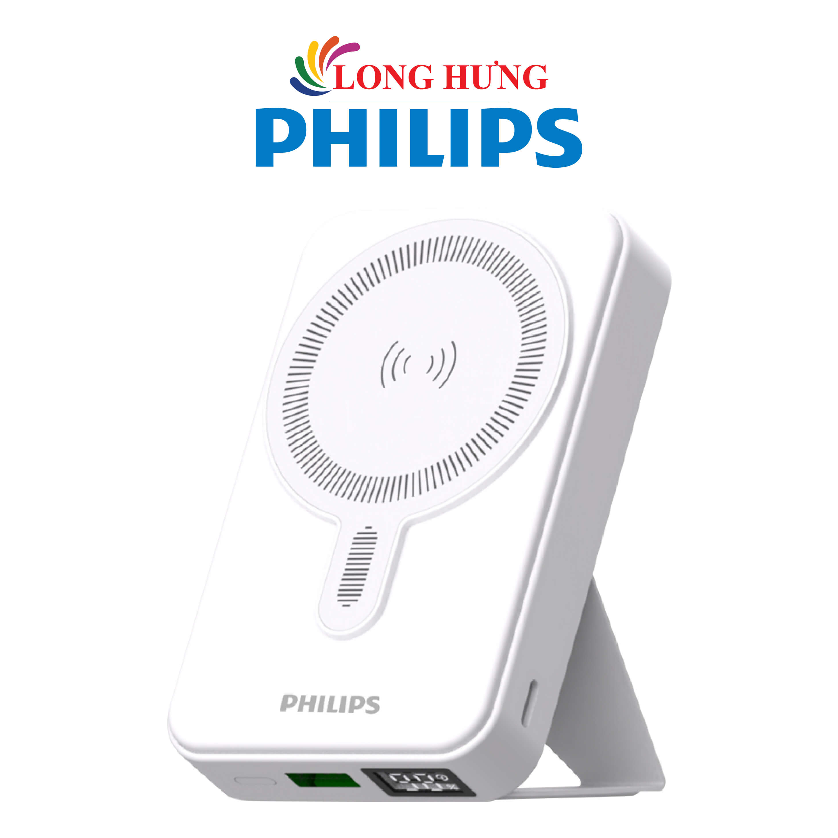 Sạc dự phòng có chân đế từ tính không dây Philips 15W PD 10000mAh DLP9859 - Hàng chính hãng