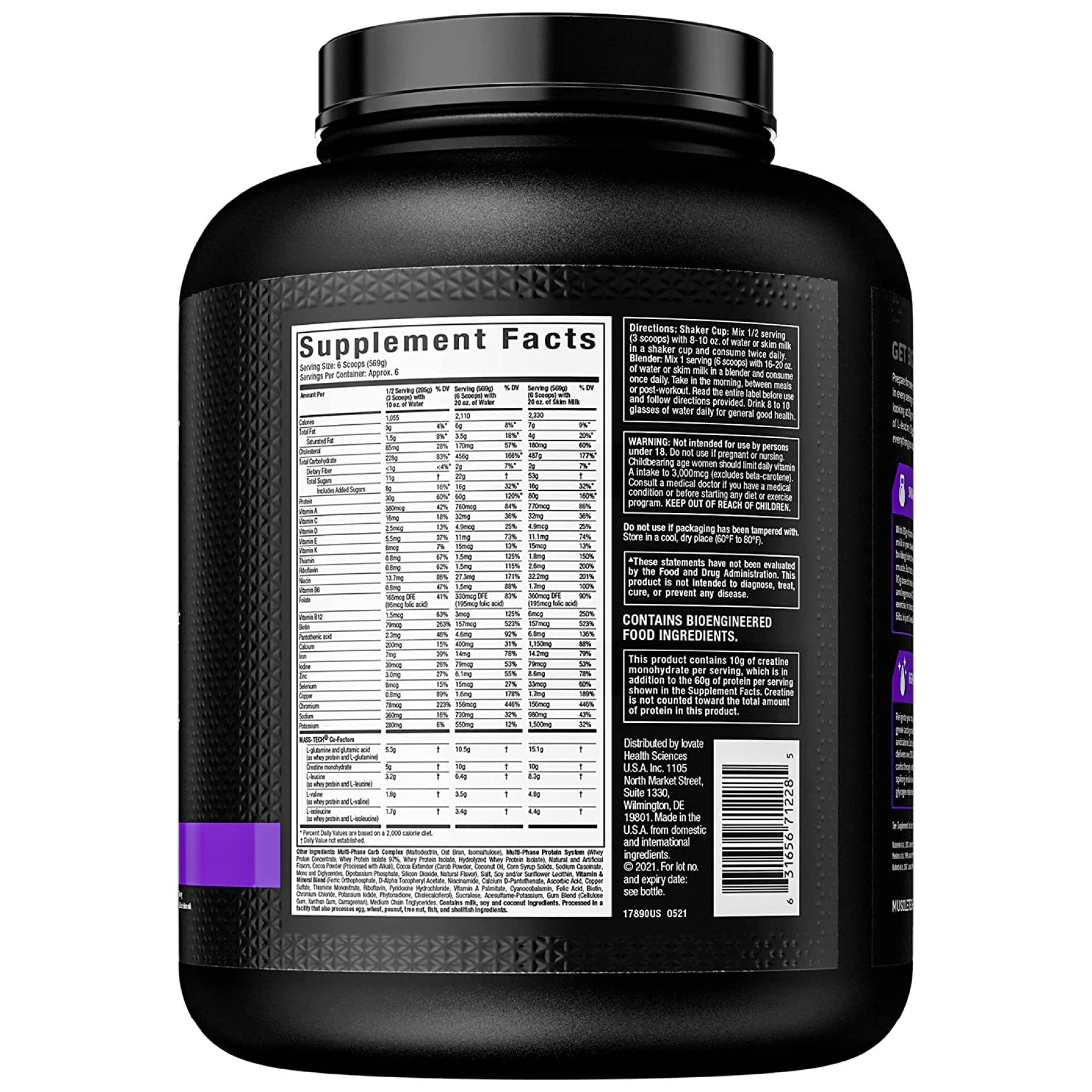 MuscleTech | Mass Tech Extreme 2000 (3.2Kg) | Sữa Tăng Cân Cho Nam Nữ | Bổ Sung Protein, Carb, BCAA, Creatine, 20 Vitamin Khoáng Chất