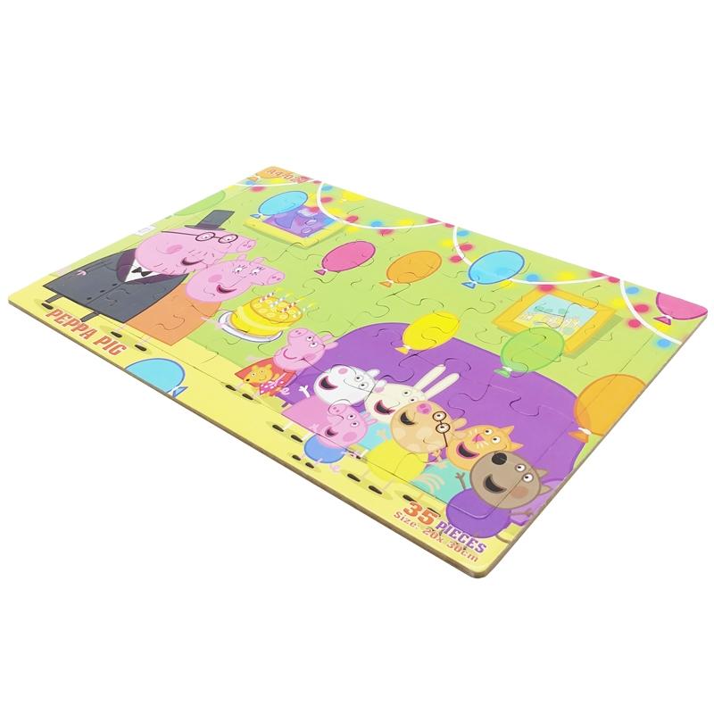 Bộ Xếp Hình Khổ A4 Puzzle Minh Châu 35-027 - Peppa Pig (35 Mảnh Ghép)