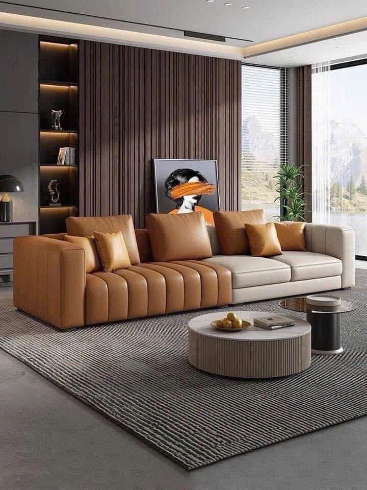 Sofa băng da Mix Colour model 2025 Tundo Kích thước 2m5