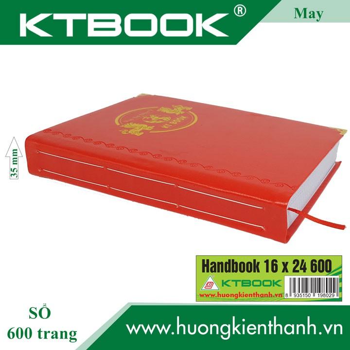 SỔ GHI CHÉP BÌA DA CAO CẤP KTBOOK HANDBOOK 600 trang size 16 x 24 cm ruột giấy in caro (May Gáy)