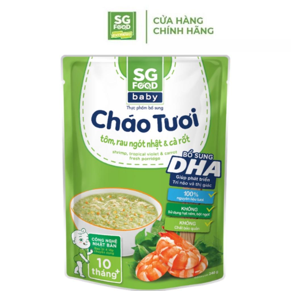 Cháo Tươi Baby Sài Gòn Food Tôm, Rau Ngót Nhật &amp;amp; Cà Rốt 240g