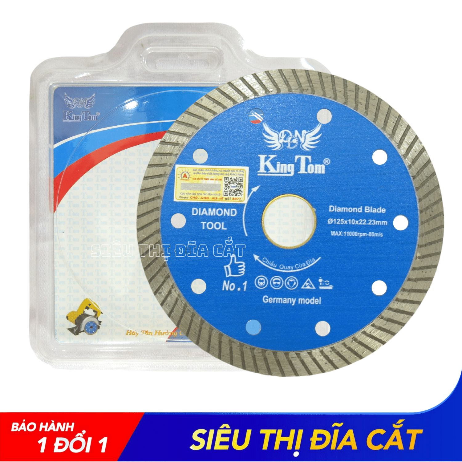 Lưỡi Cắt Đa Năng 125mm KingTom - Chuyên Đá Cứng, Gạch Bóng Kiếng