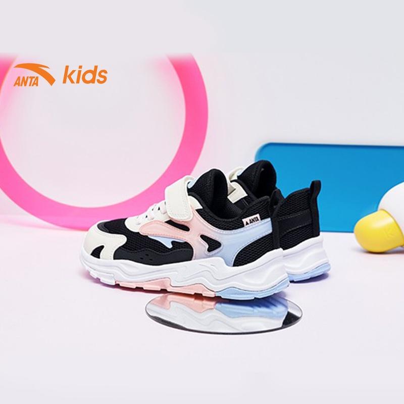 Giày thời trang bé gái Anta Kids quai dán tiện lợi, upper mặt lưới thoáng khí W332139921