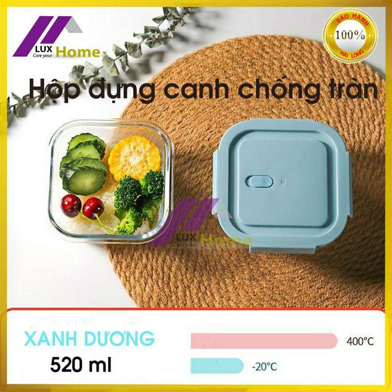 HỘP CƠM VĂN PHÒNG bằng thủy tinh chống tràn sử dụng được cho lò vi sóng