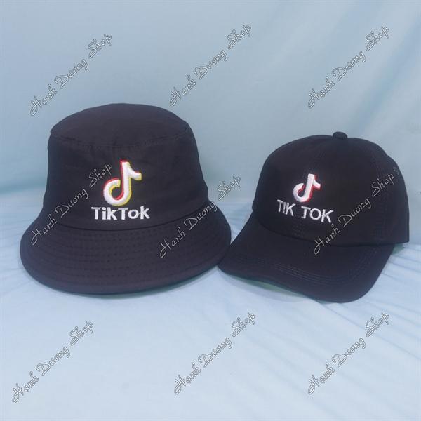 Set Nón Cặp Bucket &amp; Cap Tik Tok (TKT03); (TKV01) - Đen