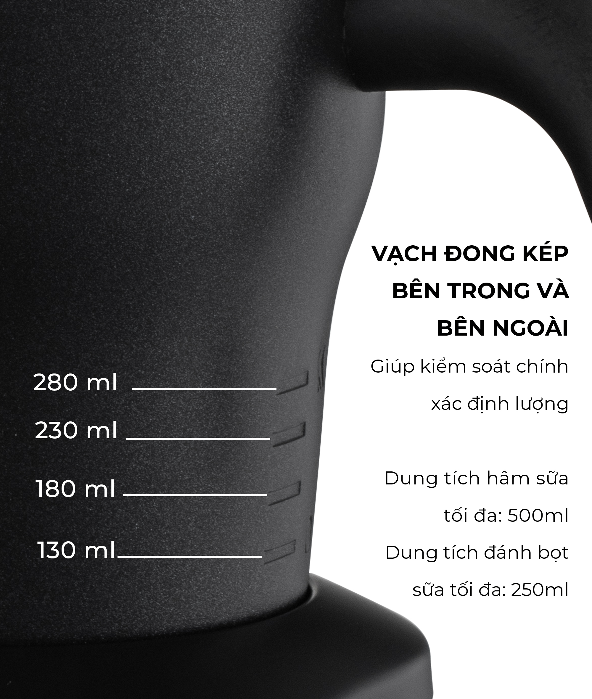 Máy đánh sữa nóng lạnh tự động 250ml CAFE DE KONA