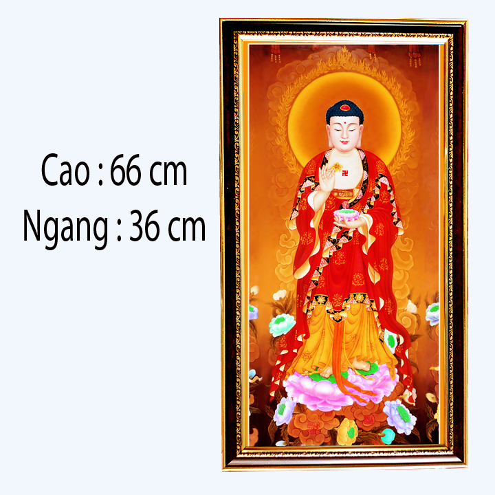 [ PHẬT A DI ĐÀ ] TRANH ÉP GỖ , CAO 66CM, NGANG 36CM