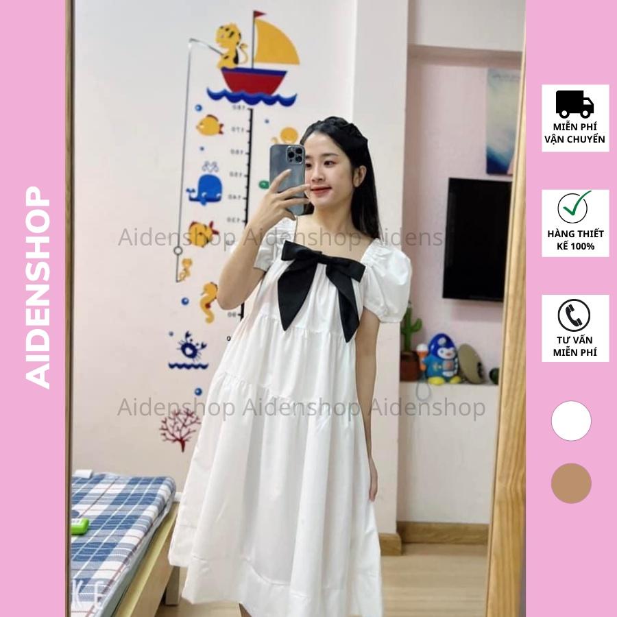 Váy babydoll thiết kế suông Aidenshop đầm bầu đẹp thời trang