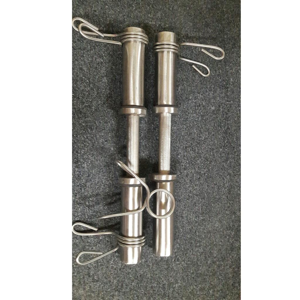 Đòn tạ 50cm inox phi 50 tập tay - Tặng kèm 4 chiếc khóa tạ hai đầu