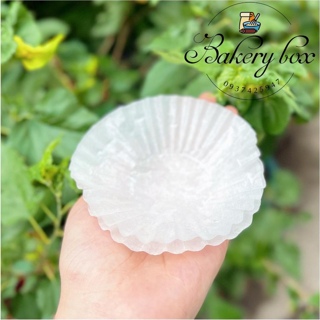1 Cây Cup Giấy Mềm Trắng Nướng Bánh - Lót Bánh Bao Hấp