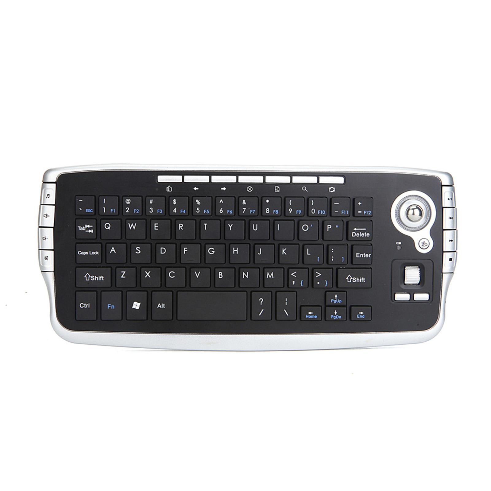 2.4G Wilreless Keyboard 78Keys Multi Function Trackball for Desktop