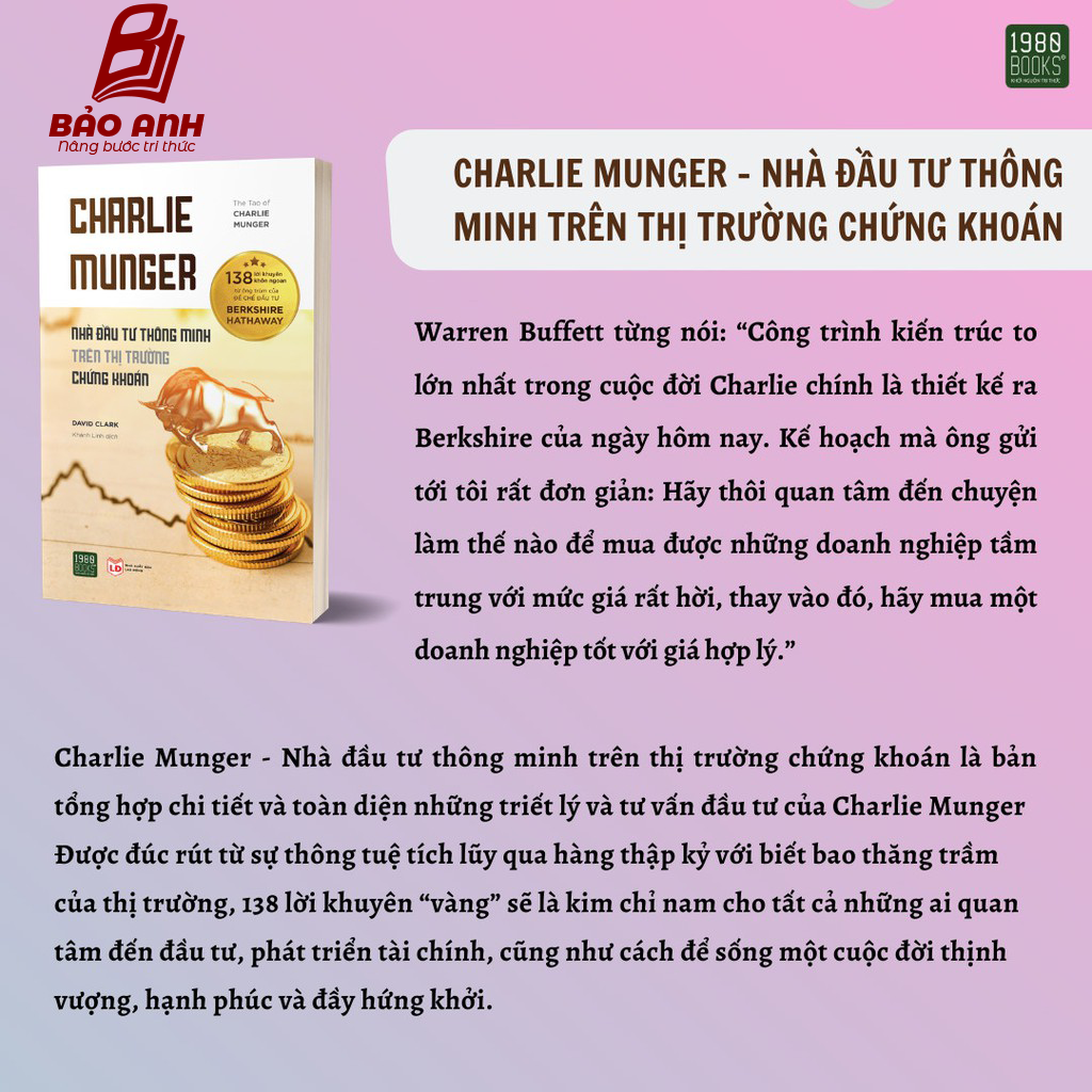 Sách - Charlie munger Nhà đầu tư thông minh trên thị trường chứng khoán - 1980Books
