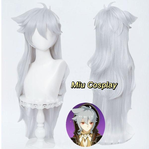 Wig/Tóc giả cosplay Razor - Genshin Impact màu xám bạc