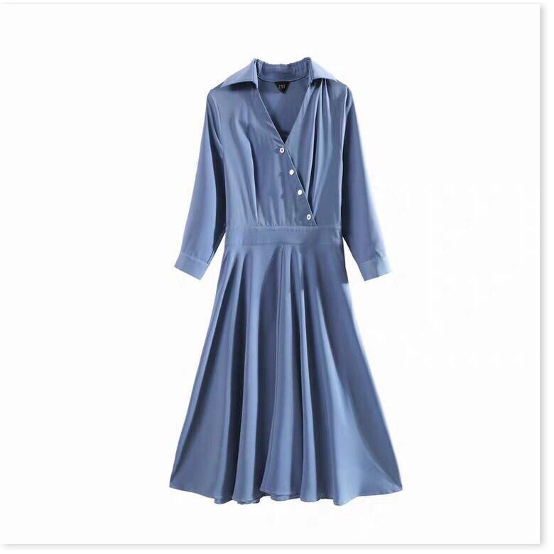 Đầm phong cách Vintage cổ sơ mi