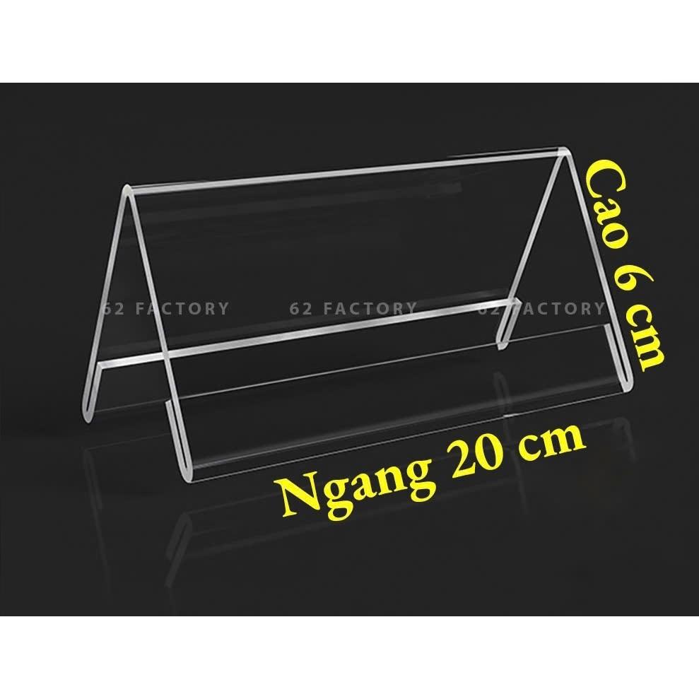 Combo 10-50 cái 6x20cm, Kệ mica chức danh, bảng tên học sinh, menu mica chữ A 2 mặt, bảng giá, tên sản phẩm