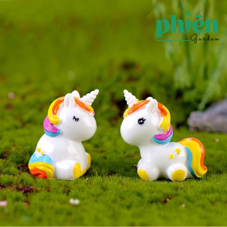 Unicorn trang trí tiểu cảnh, sen đá, terrarium, Phụ kiện Tiểu cảnh mini