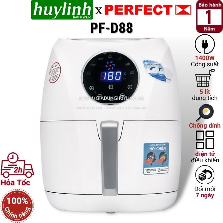 Nồi Chiên Không Dầu Điện Tử Perfect Digital PF-D88 - Hàng Chính Hãng