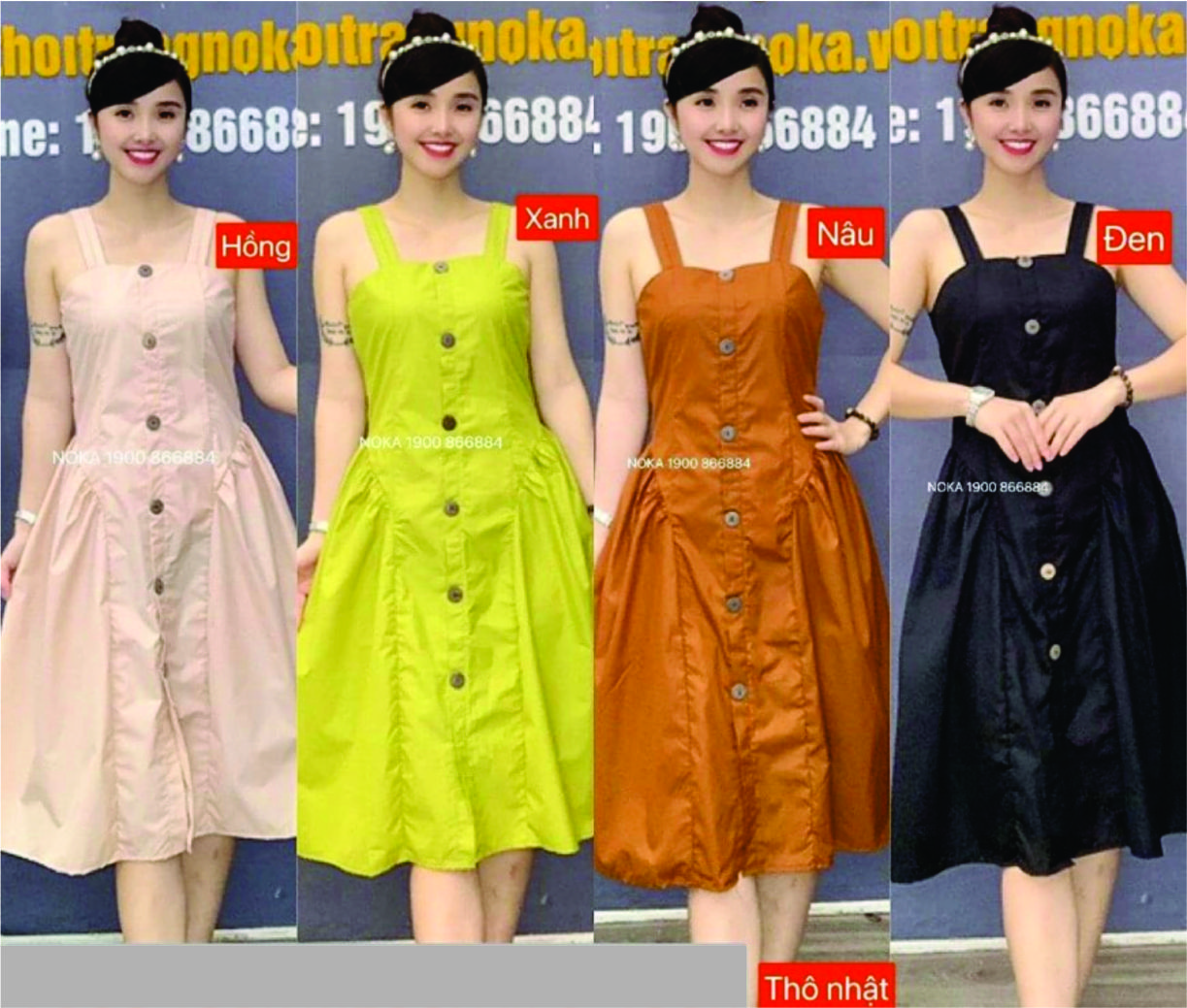 ĐẦM 2 DÂY NHIỀU MẦU SẮC
