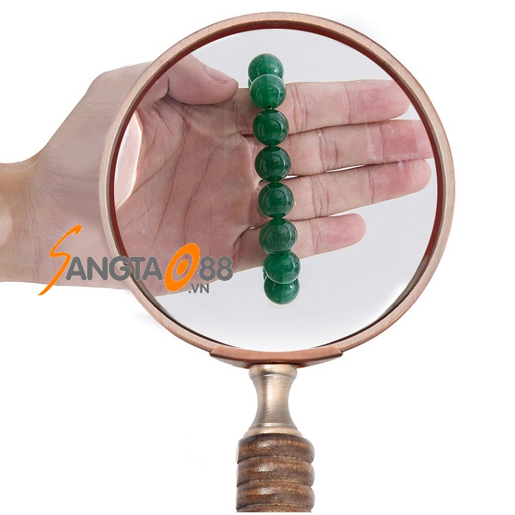 Kính lúp thủy tinh quang học chất lượng cao, tay cầm bằng gỗ sang trọng phóng đại 10x-72mm đọc sách báo siêu nét