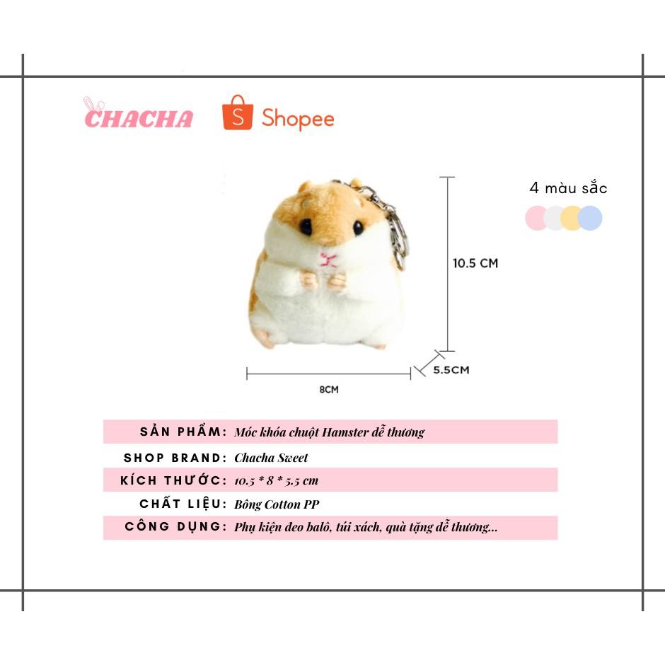 Móc khóa hình chuột hamster nhồi bông treo balo túi xách siêu dễ thương Chacha Sweet