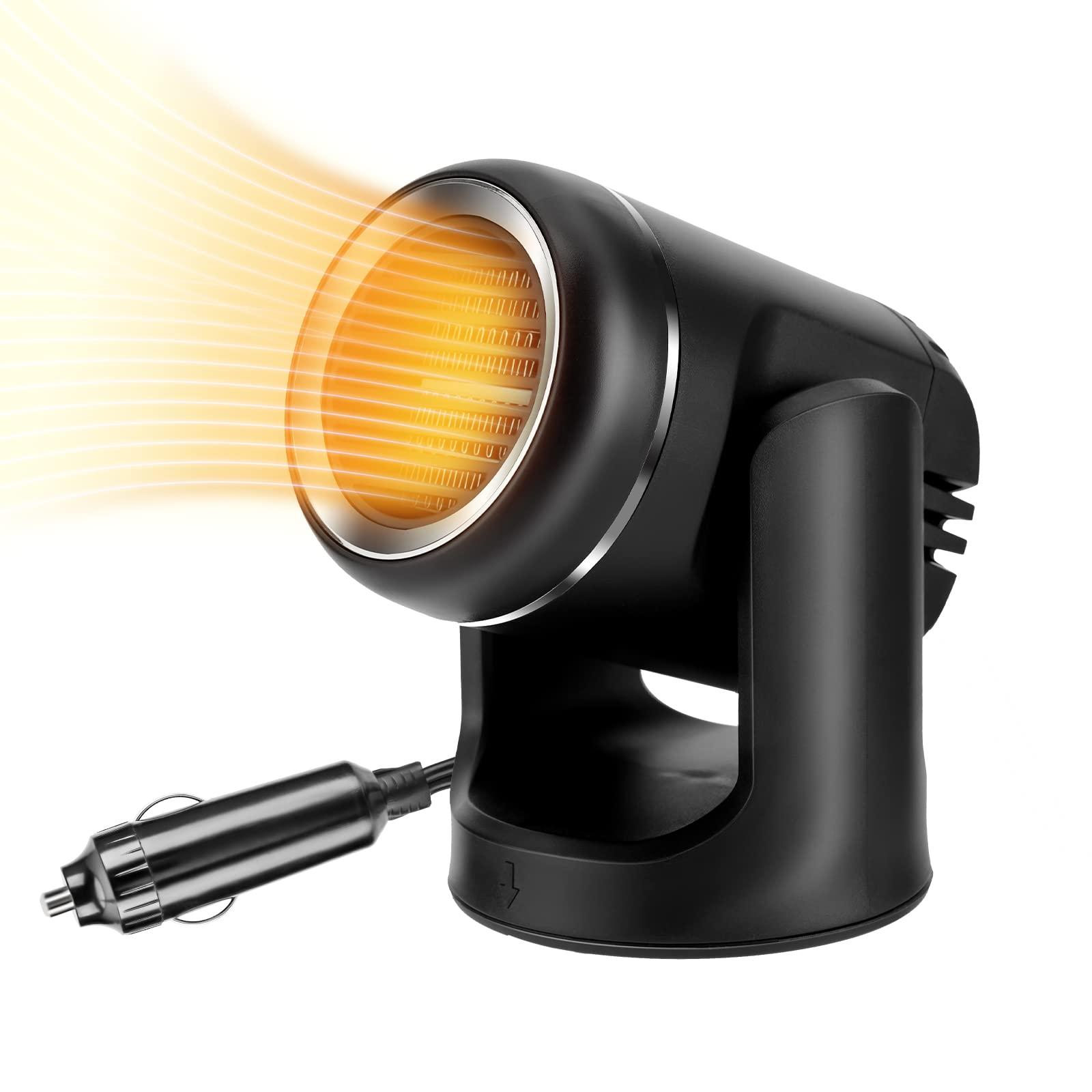 Quạt sưởi ấm xe, sưởi ấm xe 12V 130W và quạt 2 trong 1, xe di động defogger defroster làm nóng nhanh Aut