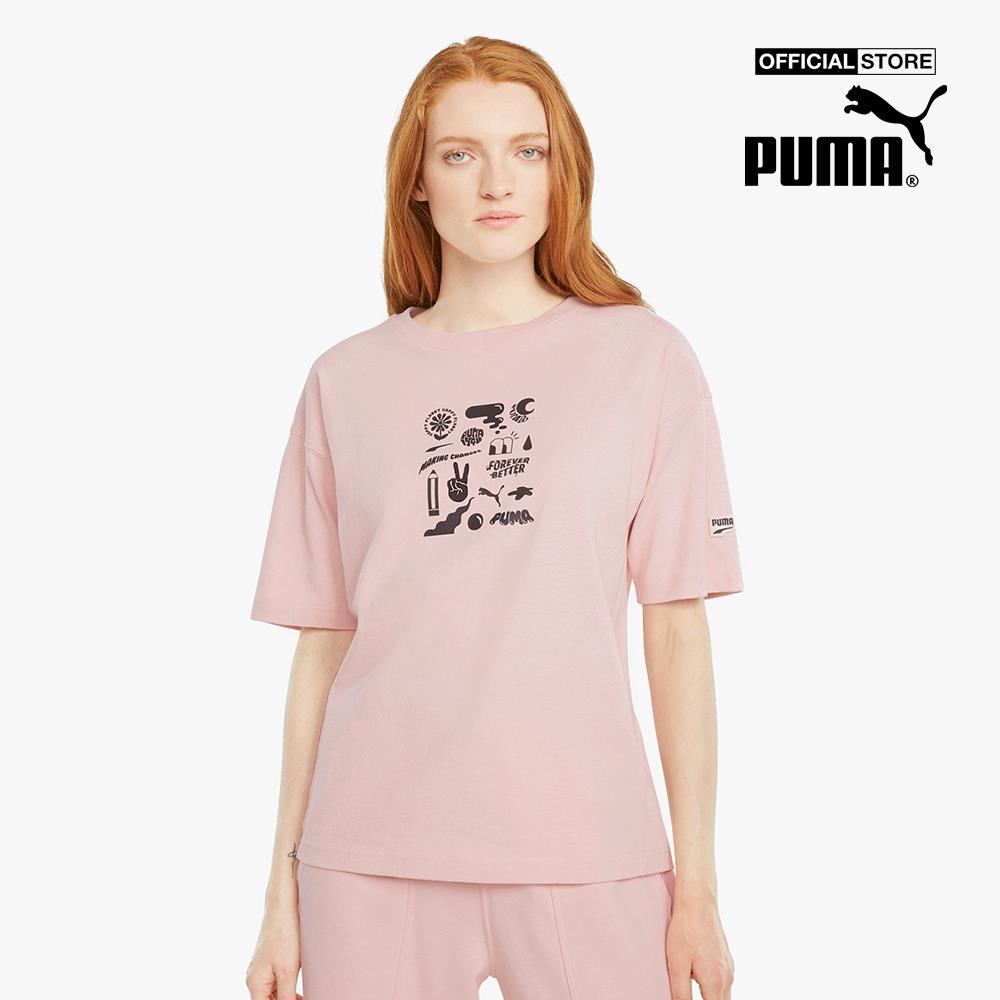 PUMA - Áo thun nữ ngắn tay Downtown Graphic 531679