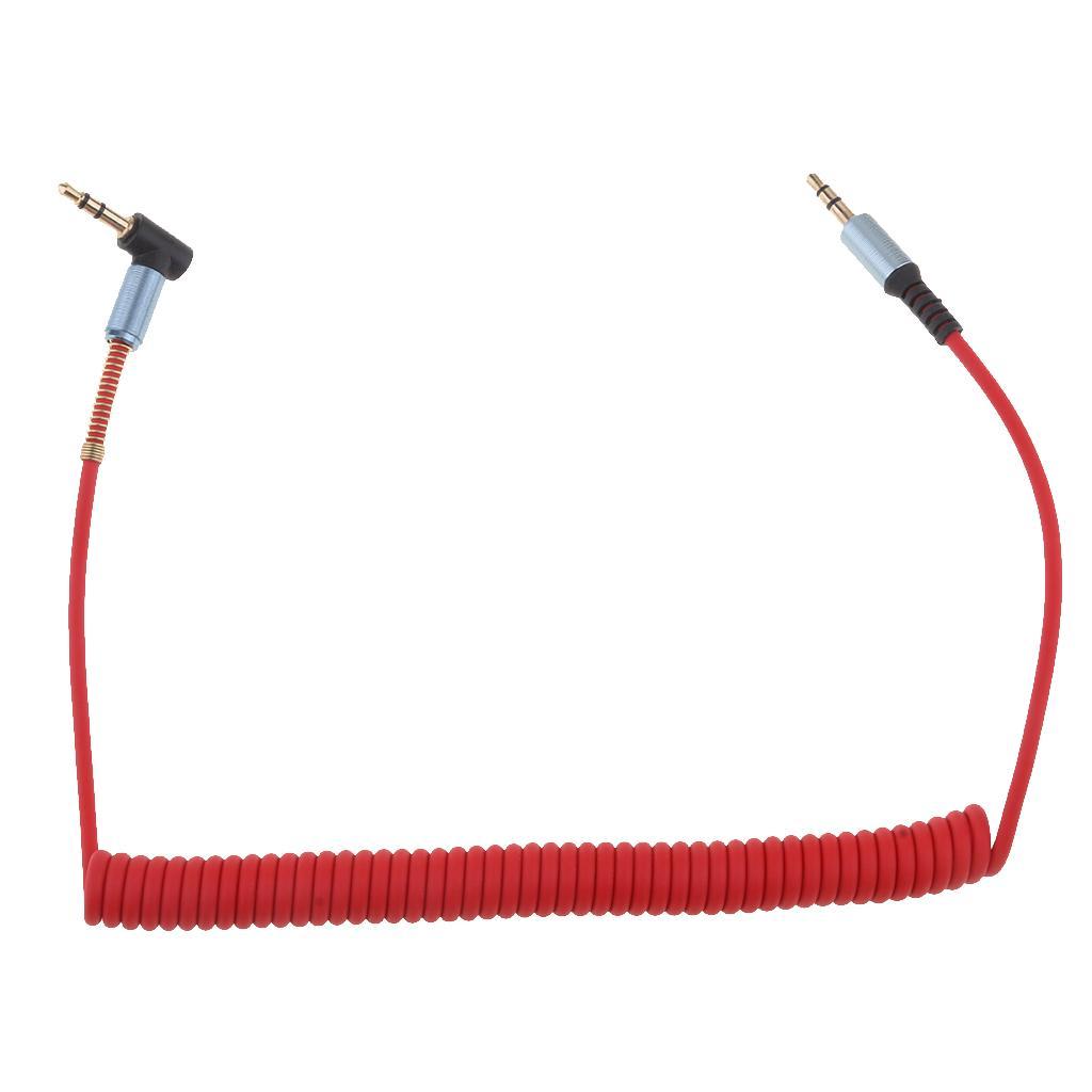 3.5mm M to M Aux Cable Cord L-Shaped Right Angle Audio Headphone White