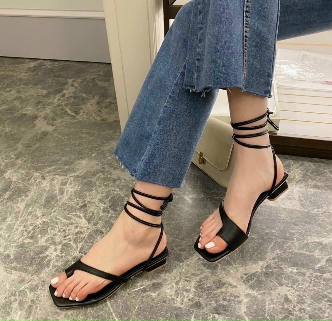 Giày sandal nữ mã NKS54 mũi vuông gót vuông cao 3cm hàng đẹp chuẩn form